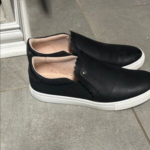 kate spade Black Slip-On Sneakers with White Sole